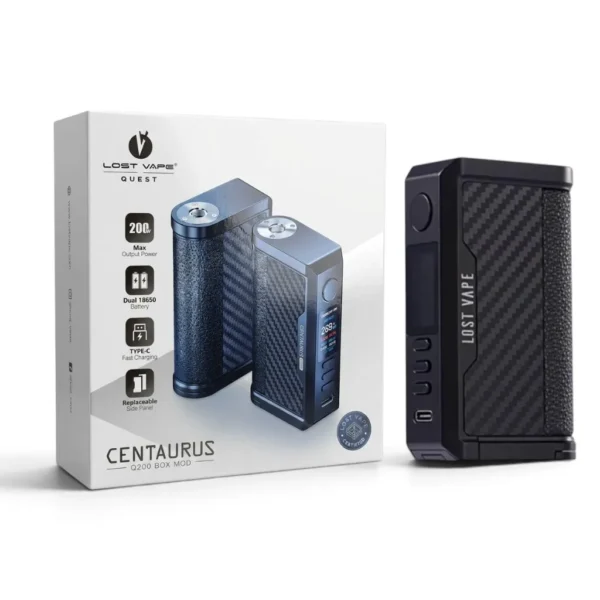 Lost Vape Centaurus Q200 Box Mod Black Carbon Fiber