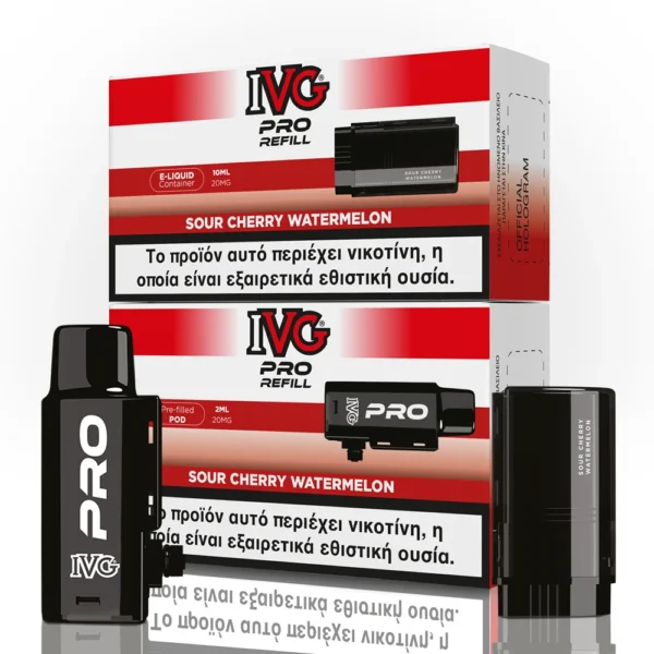 IVG Pro Refill 2ml+10ml 10000 Puffs Prefilled Pod 20mg - Sour Cherry Watermelon