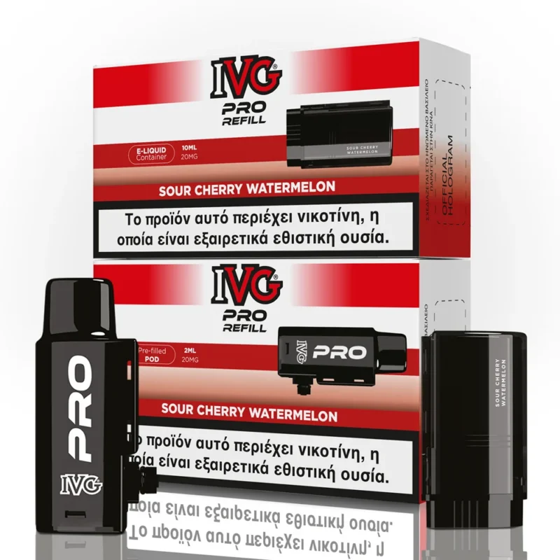 IVG Pro Refill 2ml+10ml 10000 Puffs Prefilled Pod 20mg - Sour Cherry Watermelon