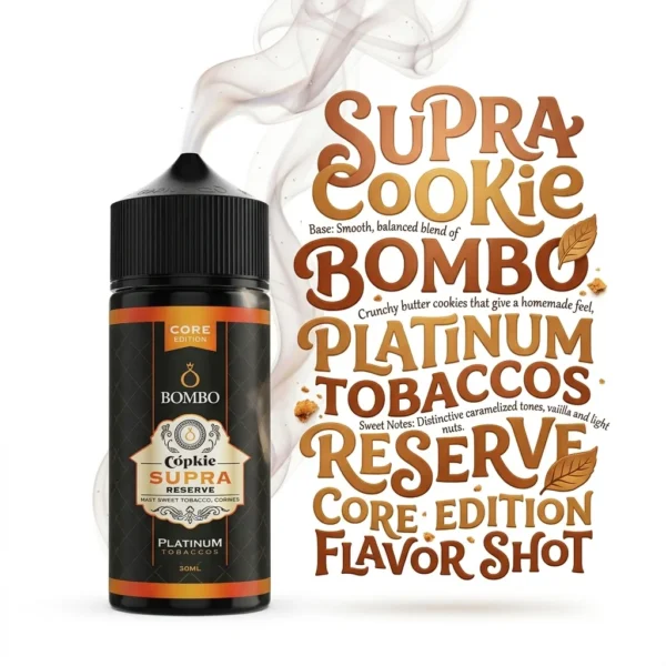 Bombo Platinum Tobaccos Cookie Supra Reserve Core Edition Flavor Shot 20mL/120mL