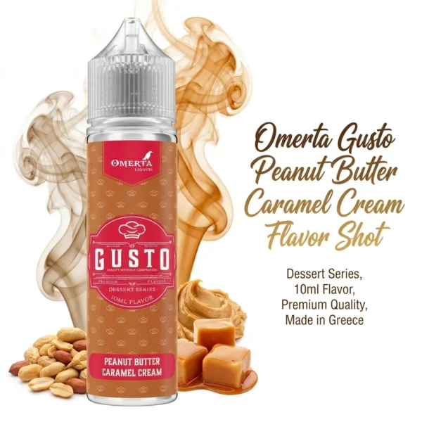 Omerta Gusto Peanut Butter Caramel Cream Flavor Shot 10mL/60mL