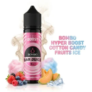 Bombo Bar Juice Hyper Boost Cotton Candy Fruits Ice Flavor Shot 5mL/60mL