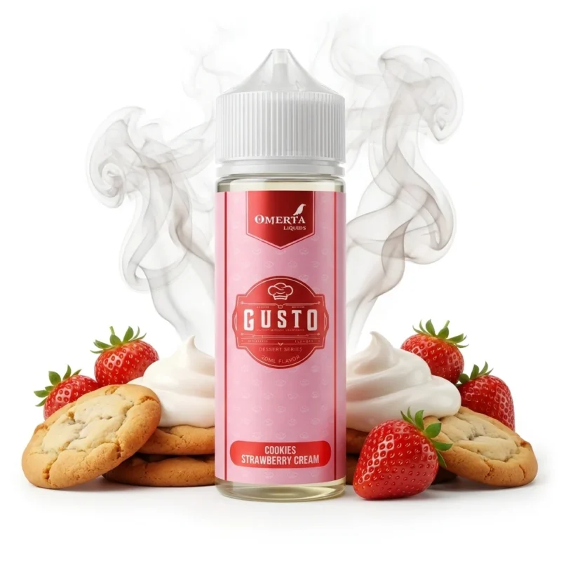 Omerta Gusto Cookies Strawberry Cream Flavor Shot 20mL/120mL