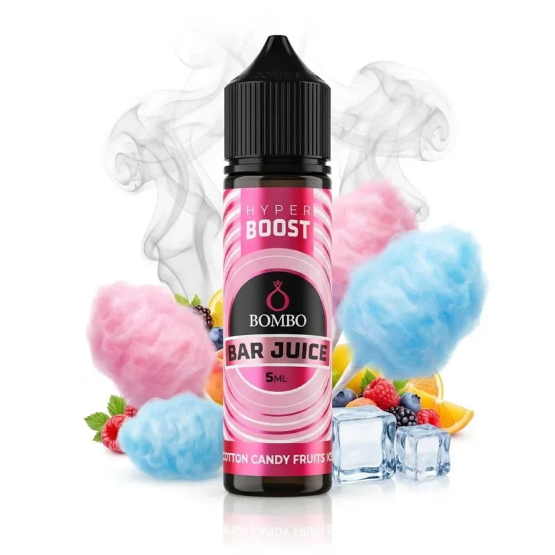 Bombo Bar Juice Hyper Boost Cotton Candy Fruits Ice Flavor Shot 5mL/60mL