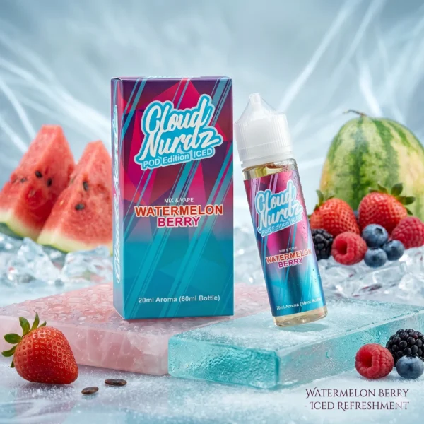 Cloud Nurdz Watermelon Berry Pod Edition Iced (Καρπούζι, Μούρα & Πάγος) (Flavour Shots)