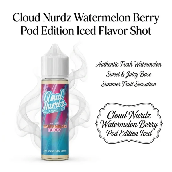 Cloud Nurdz Watermelon Berry Pod Edition Iced Flavor Shot 20mL/60mL
