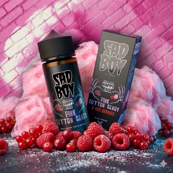 Sadboy Happy End Pink Cotton Candy 30ml/120ml (Μαλλί της Γριάς & Κόκκινα Μούρα) (Flavour Shots)
