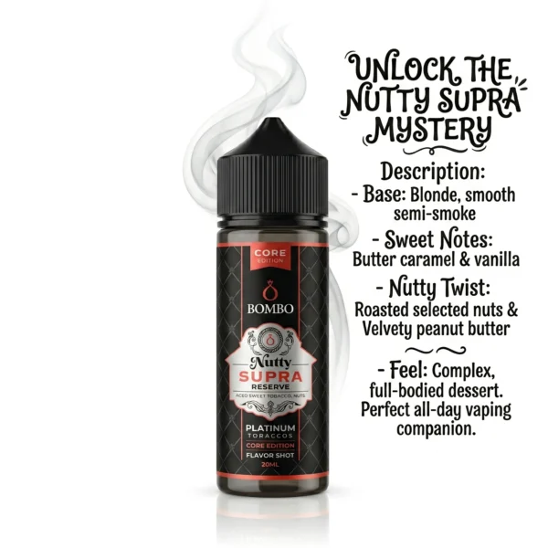 Bombo Platinum Tobaccos Nutty Supra Reserve Core Edition Flavor Shot 20mL/120mL