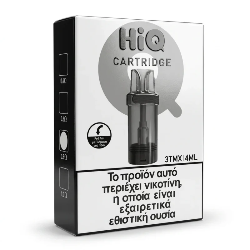 HiQ Cartridge 4mL &Alpha;&nu;&tau;&alpha;&lambda;&lambda;&alpha;&kappa;&tau;&iota;&kappa;ό Pod (1&Tau;&mu;&chi;)