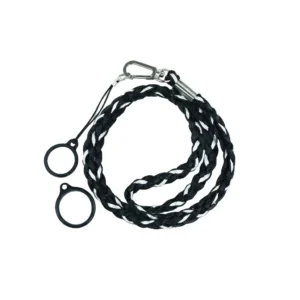Weave Lanyard Με 2 δακτυλίους σιλικόνης μαύρου + γκρι (1Τμχ)