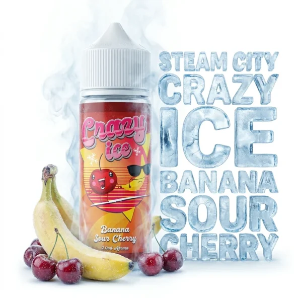 Steam City Crazy Ice Banana Sour Cherry Flavor Shot 20mL/120mL